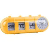 Karlsson Retro Tube Calendar Wekker | 26x9.3x9cm | Bright geel