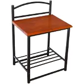 Homestyle4u Nachtkastje - 40x64x40 cm - zwart - metaal