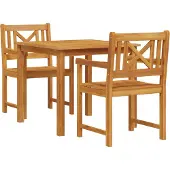 vidaXL Tuin Eettafel Set 3 st Bruin Massief acaciahout