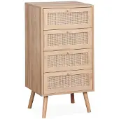 Sweeek Ladekast 4 lades met hout- en rotanlook