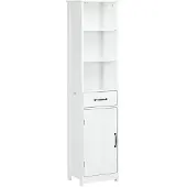 Kleankin -Badkamerkast-40x30x164cm-MDF-Wit
