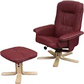 Generique Relaxfauteuil, tv-fauteuil, fauteuil met voetenbank, model M56, kunstleer, bordeauxrood