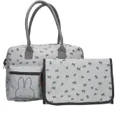 Vadobag Miffy Care Chase Your Dreams - Luiertas - Grijs - Baby - Verschoonmatje - Verstelbare Schouderband - Ophanglussen Kinderwagen - Nijntje