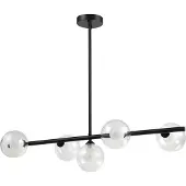 QUVIO Hanglamp met glazen bollen - Metaal - Glas - Zwart