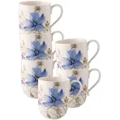 Villeroy & Boch Latte Macchiato Becher Mariefleur Gris Basic 370 ml Set van 6