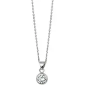 GLAMS ketting zirkonia 1,3 mm 41 + 4 cm - 7 mm - Zilver