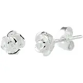GLAMS oorknoppen roos - 6.5 mm - Zilver