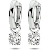 GLAMS klapoorringen zirkonia - 15 mm - Zilver
