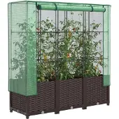 vidaXL Plantenbak verhoogd met kashoes 120x40x138 cm rattanlook