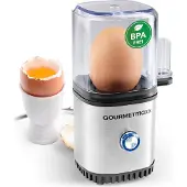 Gourmetmaxx eierkoker voor 1 ei - roestvrij staal/zwart