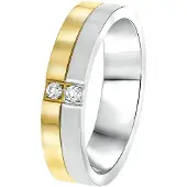 Lucardi Ring goud / zilver