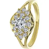 Lucardi Geelgouden ring met zirkonia