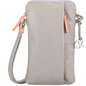 Mywalit Smartphonehoesje 'Cremona' lichtgrijs / pasteloranje