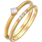 Elli - Elli Ringen Dames Stacked Ring Set Solitaire met Zirkonia Kristallen in 925 Sterling Zilver