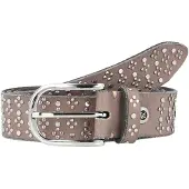 B.belt Studded riem leer 80 cm bruin