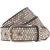 B.belt Studded riem leer 85 cm beige
