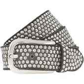 B.belt Studded belt I leather 90 cm bruin