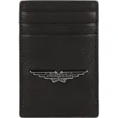 Police PT150-08536 Creditcard etui leer 7 cm met geldclip - 3 Sleuven - black