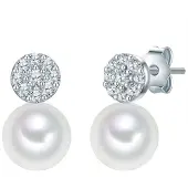 Valero Pearls Oorbellen zilver / transparant / parelwit