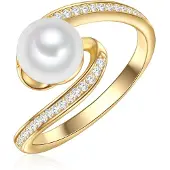 Valero Pearls Ring goudgeel / zilver / parelwit