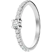 Lucardi Ring 'Statement' zilver / transparant