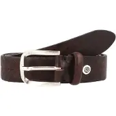 B.belt Riem 'Vince' donkerbruin / zilver