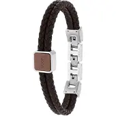 JOOP! Armband bruin / zilver