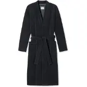 Schiesser Badjas lang ' Feather Terry ' antraciet
