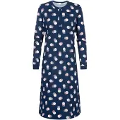 Mey Nachthemd 'Scribbled Dots' donkerblauw / pink / wit