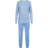 Mey Pyjama 'Flower'Meadow' lichtblauw / wit