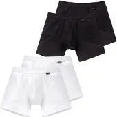 Schiesser Boxershorts 'Authentic' zwart / wit