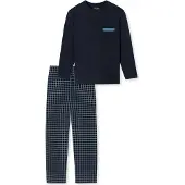 Schiesser Pyjama lang blauw