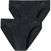 Schiesser Slip lichtgrijs / zwart