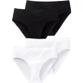 Schiesser Slip 'Essentials' zwart / wit