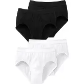 Schiesser Slip 'Authentic' zwart / wit