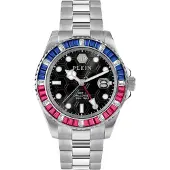 Philipp Plein Analoog horloge royal blue/koningsblauw / pink / zwart / zilver
