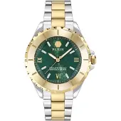 Philipp Plein Analoog horloge 'Heaven' goud / groen / zilver