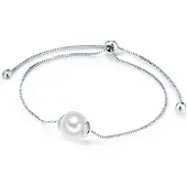 Lulu & Jane Armband zilver / parelwit
