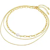 Lulu & Jane Ketting goudgeel / parelwit