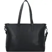 Plevier Rock Shopper Tas Leer 41 cm Laptop compartiment zwart