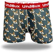 Unabux Boxershorts ' BLACK WHITE RABBIT ' bruin / grijs