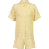Mey Pyjama 'Vichy Dream' geel / wit