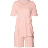 Hanro Korte pyjama 'Anouk' lichtroze