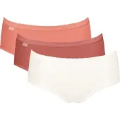 Sloggi Slip 'Basic+ Midi' kersrood / watermeloen rood / wit