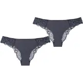 Triumph Slip ' Wild Peony Florale Brazilian ' donkergrijs