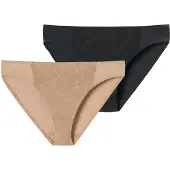 Schiesser Slip ' Air blickdichte Spitze ' beige / zwart