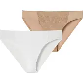 Schiesser Slip ' Air blickdichte Spitze ' nude / wit