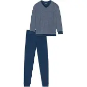 Schiesser Pyjama lang ' Comfort Essentials ' nachtblauw