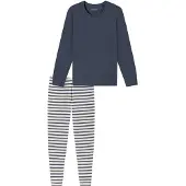 Schiesser Pyjama ' Casual Essentials ' blauw denim