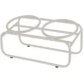 District 70 BUTLER - Verhoogde Voerbakstandaard voor Katten - Handgemaakt van staal - Beige - 30 x 14 x 12,5 cm